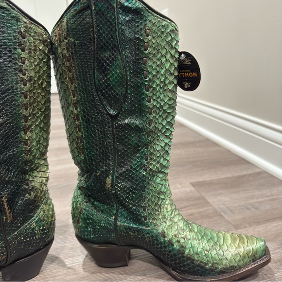 Corral Boots Python Snip Toe Woven Western Cowboy Boots A3661 - Picture 7 of 14